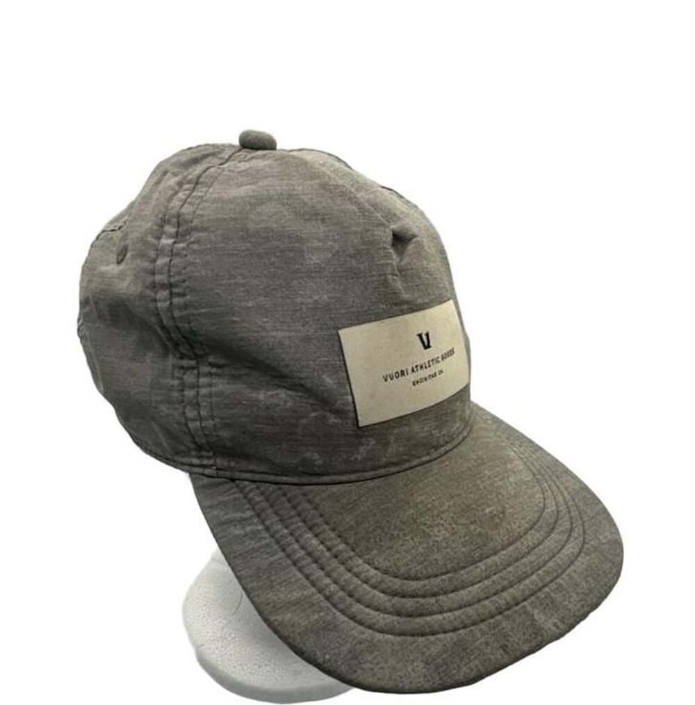 Vuori Athletic Goods Encinitas CA Grey Camo Strapback Cap Hat